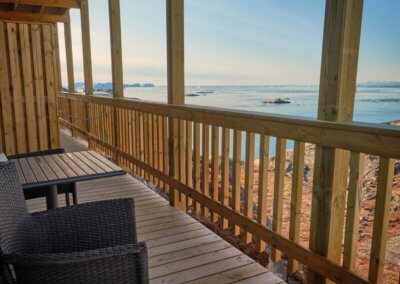 Terrasse mit Blick auf die Bucht - Hotel Icefiord, Groenland