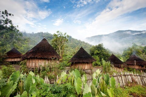 Expeditionsreise-Neuguinea-Traditionelle-Huetten