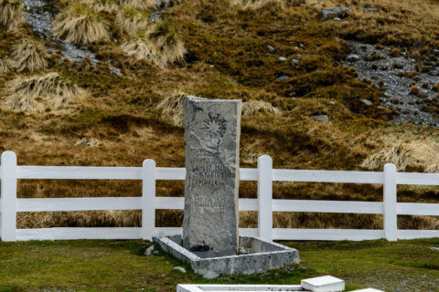 Das Grab von Ernest Shackleton in Grytviken / Südgeorgien