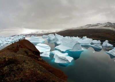 treibender Eisberge in Scoresby Sund